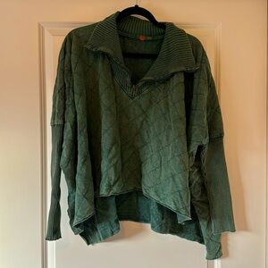 Free People three quarter zip long sleeve